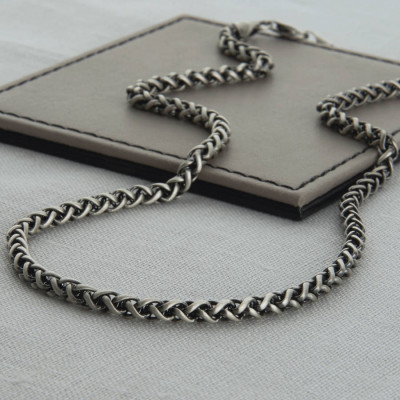 Heavy Sterling Silver Detailed Chain Necklace - The Name Jewellery™