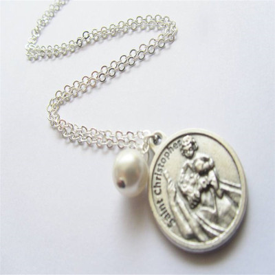 Large St Christopher Charm Necklace - The Name Jewellery™