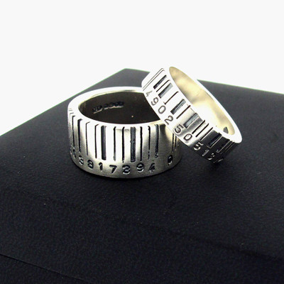 Medium Silver Barcode Ring - The Name Jewellery™