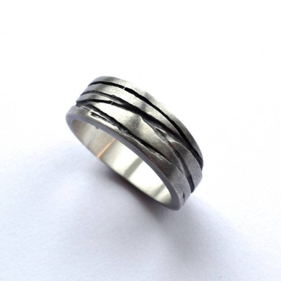 Silver Texture Bound Ring - The Name Jewellery™