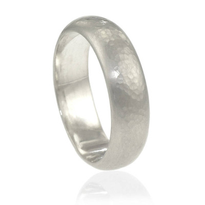 Mens Hammered Sterling Silver Ring - The Name Jewellery™