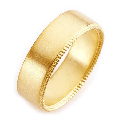 Mens Decorated Wedding Ring In 18ct Gold - The Name Jewellery™