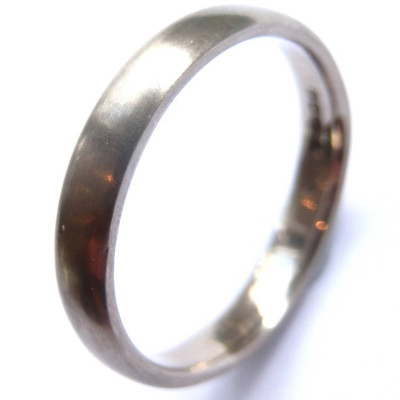 Mens 18ct White Gold Wedding Ring - The Name Jewellery™