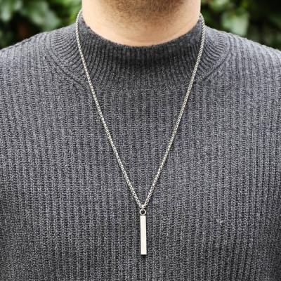 Mens Metal Bar Necklace - The Name Jewellery™