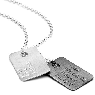 Mens Personalised Silver Tag Necklace - The Name Jewellery™