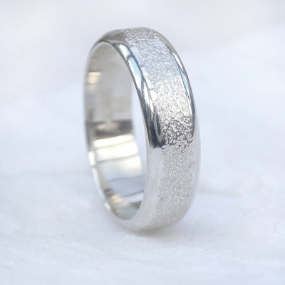 Mens Silver Ring With Concrete Texture - The Name Jewellery™