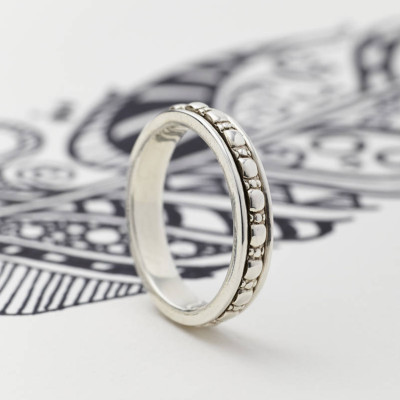 Mens Sterling Silver Spinning Ring - The Name Jewellery™