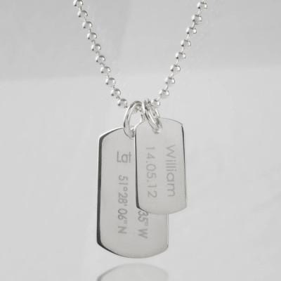 Mens Birth Day Celebration Dog Tags Necklace - The Name Jewellery™