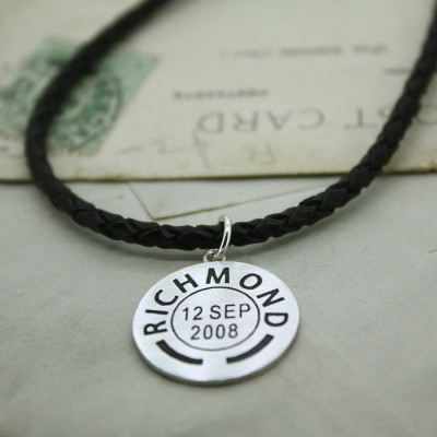 Mens Personalised Place And Date Pendant - The Name Jewellery™