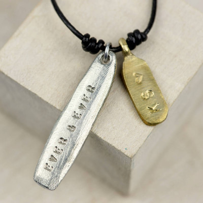 Personalised Mixed Metal Tag Necklace - The Name Jewellery™
