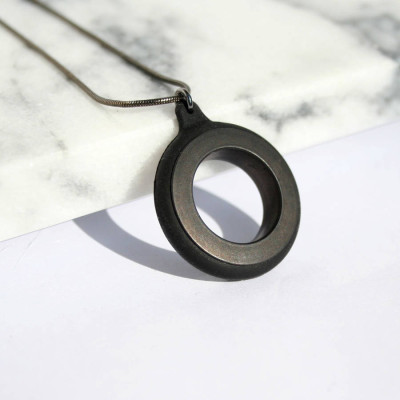 Noah Circle Stainless Steel And Silicone Pendant - The Name Jewellery™