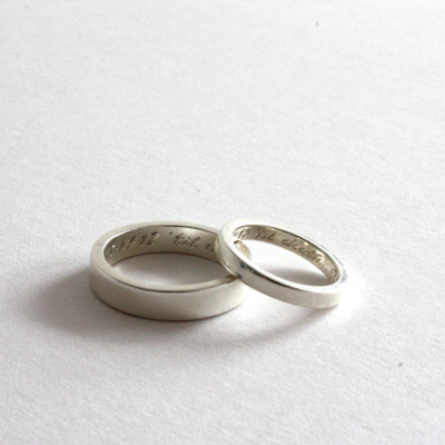 Pair Of Rings, Personalised Siver Bands - The Name Jewellery™