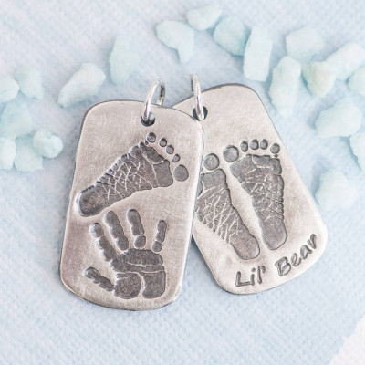 Personalised Handprint Footprint Dog Tag - The Name Jewellery™