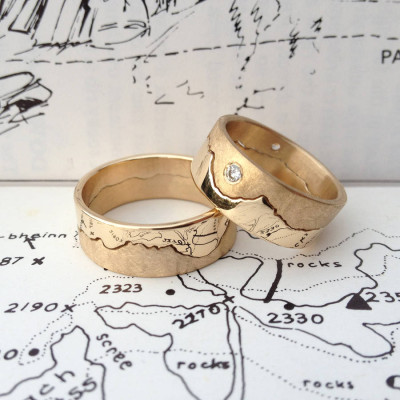 Personalised Mountain Landscape Skyline Ring - The Name Jewellery™