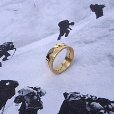 Personalised Mountain Landscape Skyline Ring - The Name Jewellery™