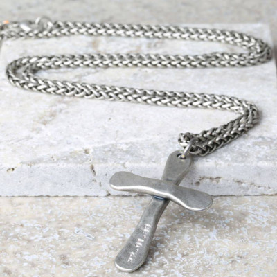 Personalised Mens Antique Cross Necklace - The Name Jewellery™