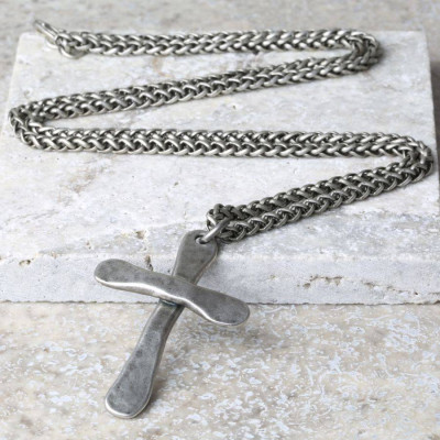 Personalised Mens Antique Cross Necklace - The Name Jewellery™