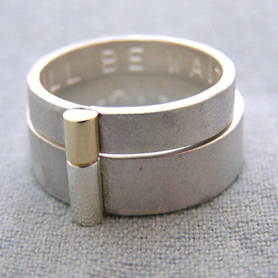 Personalised Silver And Gold His And Hers Rings - The Name Jewellery™