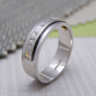 Personalised Silver And Gold Rivet Rings - The Name Jewellery™