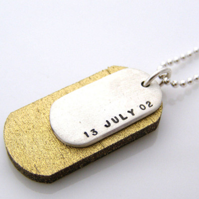 Personalised Silver And Wood Dog Tags - The Name Jewellery™
