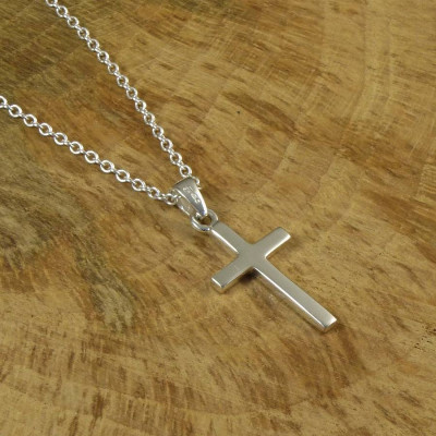 Personalised Silver Cross Necklace - The Name Jewellery™