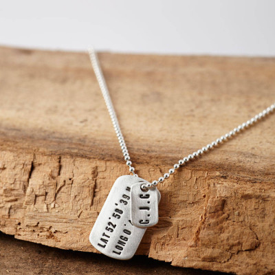 Personalised Silver Location Dog Tag Necklace - The Name Jewellery™