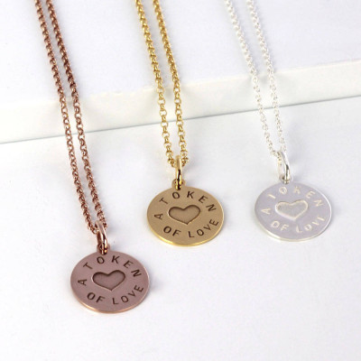 Personalised Silver And Gold Love Token Pendant - The Name Jewellery™