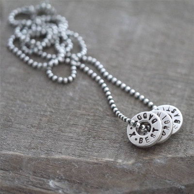Personalised Silver Washer Necklace - The Name Jewellery™