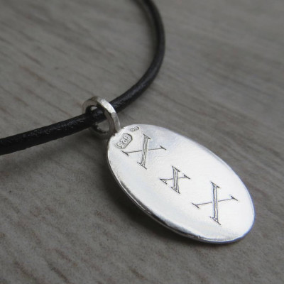 Silver Tag amp Leather Cord Necklace - The Name Jewellery™
