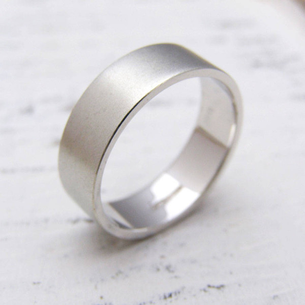 Personalised 18ct White Gold Wedding Ring - The Name Jewellery™