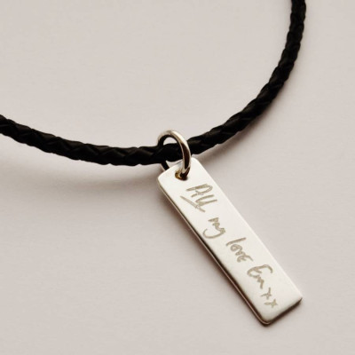 Personalised Your Handwriting Leather Necklace - The Name Jewellery™