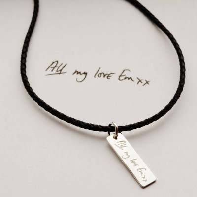 Personalised Your Handwriting Leather Necklace - The Name Jewellery™