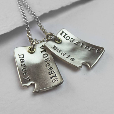 Piece Of My Heart Curved Dog Tags - The Name Jewellery™