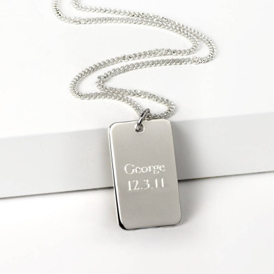 Silver Dog Tag Necklace - The Name Jewellery™