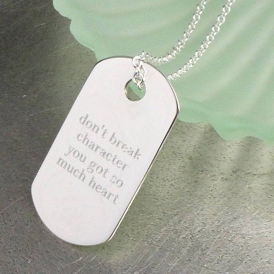 Personalised Silver Dog Tag Pendant - The Name Jewellery™