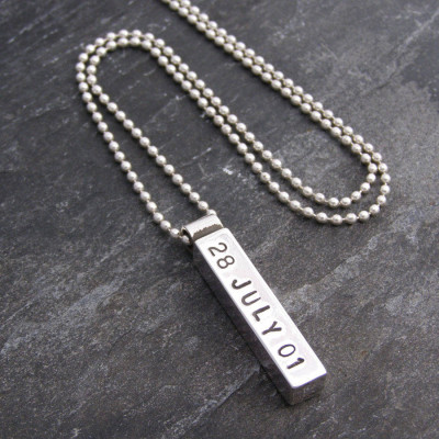 Silver Mens Chunky Personalised Pendant - The Name Jewellery™