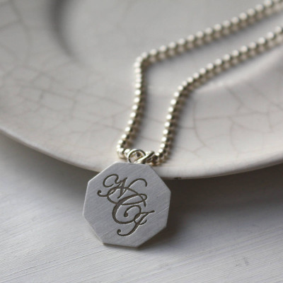 Silver Monogram Necklace - The Name Jewellery™