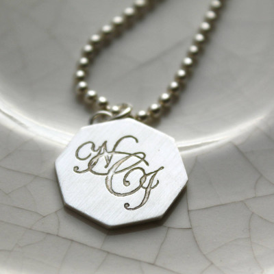 Silver Monogram Necklace - The Name Jewellery™