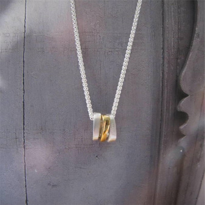 Silver Ovals Necklace With Gold - The Name Jewellery™