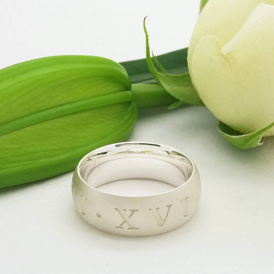 Silver Roman Numeral Ring - The Name Jewellery™