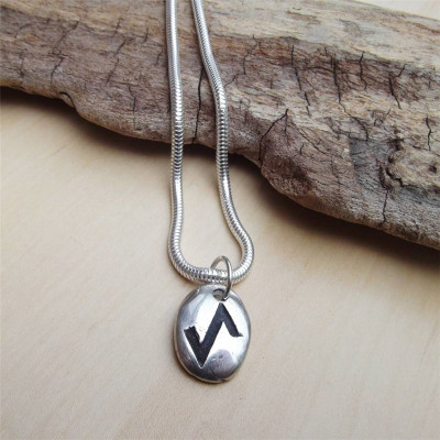 Silver Rune Stone Necklace - The Name Jewellery™