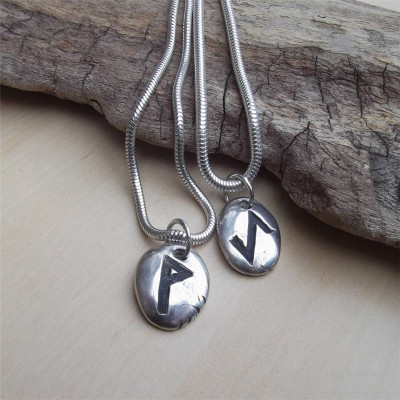 Silver Rune Stone Necklace - The Name Jewellery™