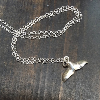 Silver Whale Tail Pendant Necklace - The Name Jewellery™