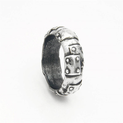 Steampunk Sterling Silver Wedding Band - The Name Jewellery™