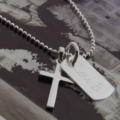 Sterling Silver Chains And Leather Necklet For Men - The Name Jewellery™