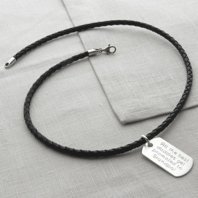 Sterling Silver Chains And Leather Necklet For Men - The Name Jewellery™