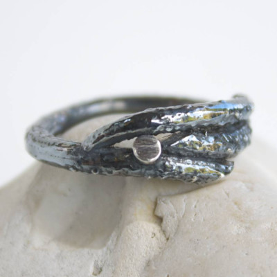 Handmade Sterling Silver Mens Woodland Branch Ring - The Name Jewellery™