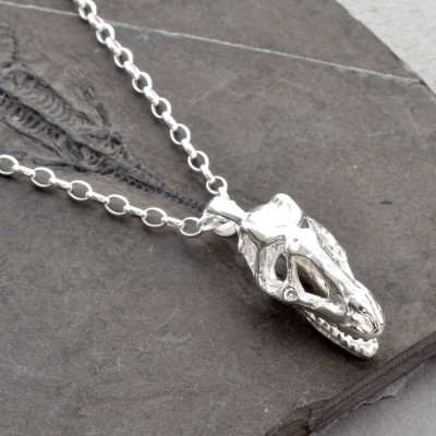 Sterling Silver T Rex Skull Necklace - The Name Jewellery™