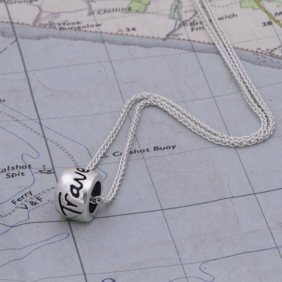 ‘Travel Safe’ Solid Silver Mojo Charm Necklace - The Name Jewellery™