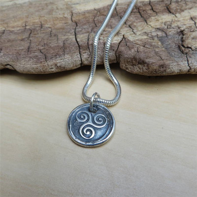 Triskelion Mens Silver Necklace - The Name Jewellery™